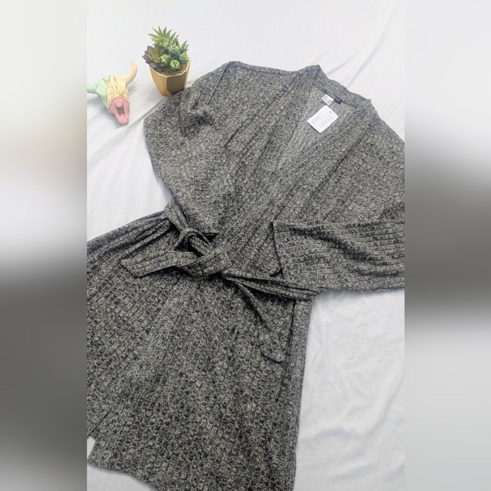 Venus Gray Belted Knit Cardigan Sweater | NWT | Women's Small
